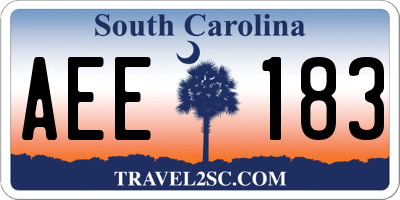 SC license plate AEE183