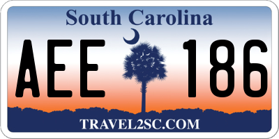 SC license plate AEE186