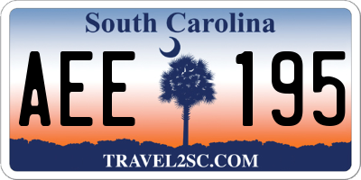 SC license plate AEE195
