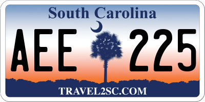 SC license plate AEE225