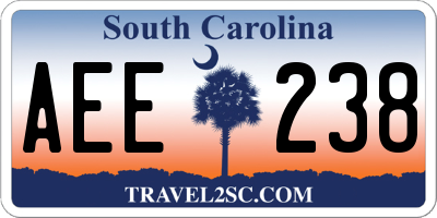 SC license plate AEE238