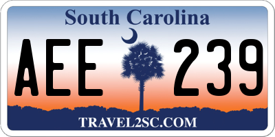 SC license plate AEE239