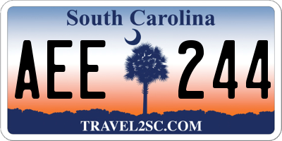 SC license plate AEE244