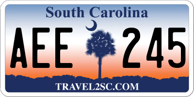 SC license plate AEE245