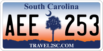 SC license plate AEE253