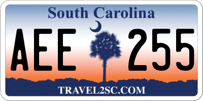 SC license plate AEE255