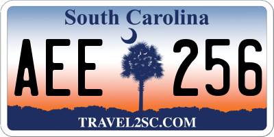 SC license plate AEE256