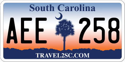 SC license plate AEE258