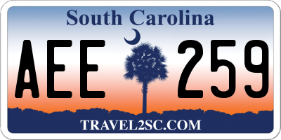 SC license plate AEE259