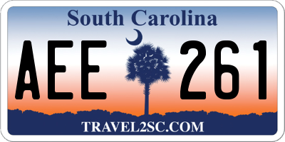 SC license plate AEE261