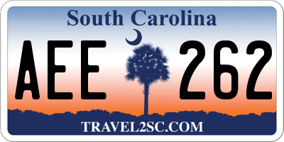 SC license plate AEE262
