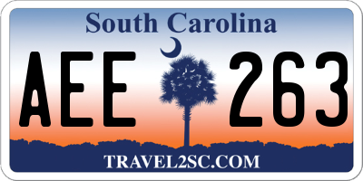 SC license plate AEE263