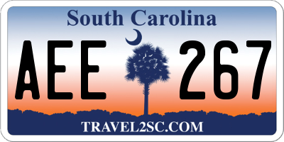 SC license plate AEE267