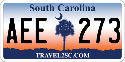 SC license plate AEE273