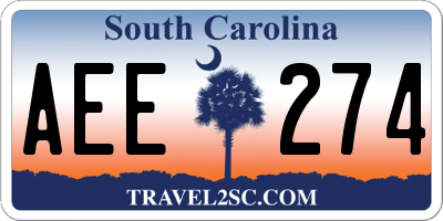SC license plate AEE274