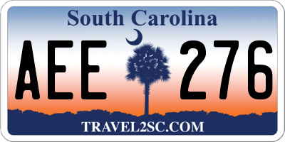 SC license plate AEE276
