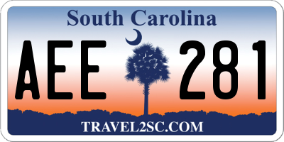 SC license plate AEE281