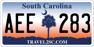 SC license plate AEE283