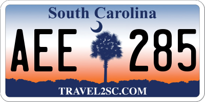 SC license plate AEE285
