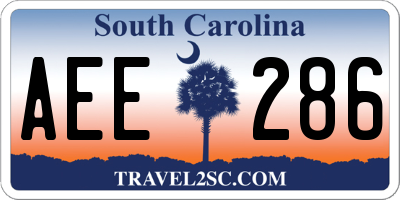 SC license plate AEE286