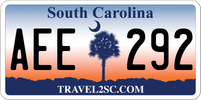 SC license plate AEE292