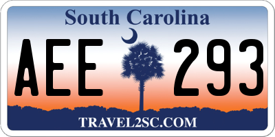 SC license plate AEE293