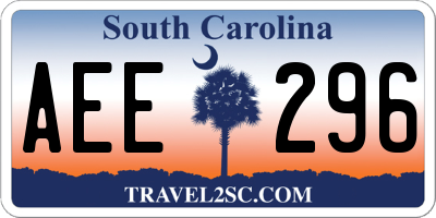 SC license plate AEE296