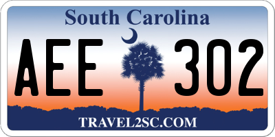 SC license plate AEE302