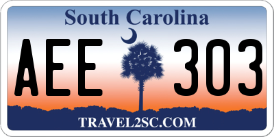 SC license plate AEE303