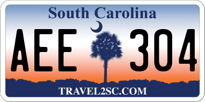 SC license plate AEE304