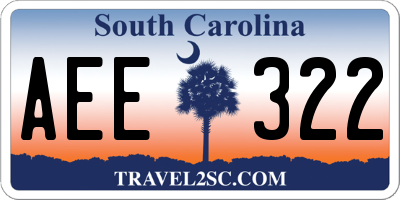SC license plate AEE322