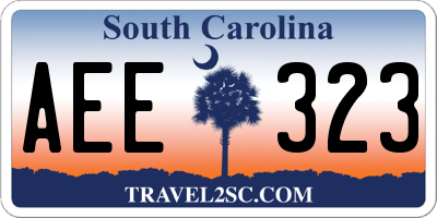 SC license plate AEE323