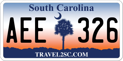 SC license plate AEE326