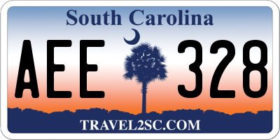 SC license plate AEE328