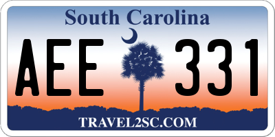 SC license plate AEE331