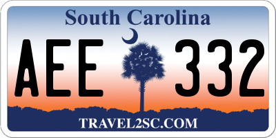 SC license plate AEE332