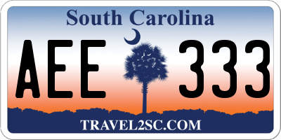 SC license plate AEE333