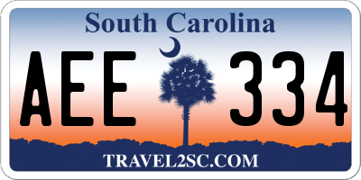 SC license plate AEE334