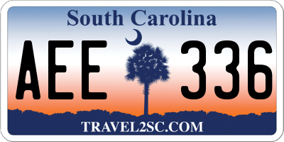 SC license plate AEE336