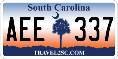 SC license plate AEE337