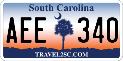 SC license plate AEE340