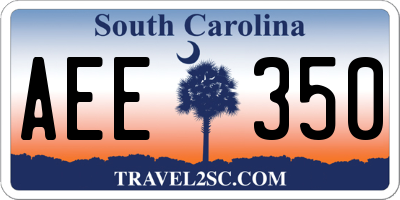 SC license plate AEE350
