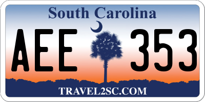 SC license plate AEE353
