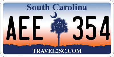 SC license plate AEE354