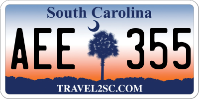 SC license plate AEE355