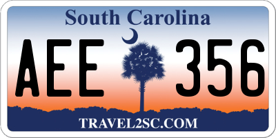 SC license plate AEE356