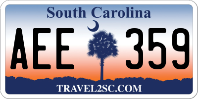SC license plate AEE359