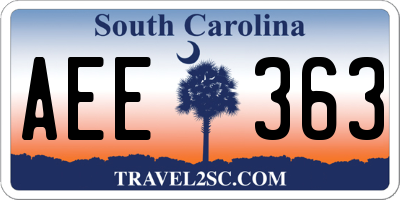 SC license plate AEE363