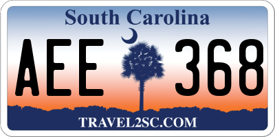 SC license plate AEE368