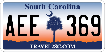 SC license plate AEE369